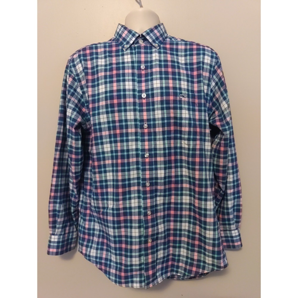vineyard vines Men Multicolor Plaid Flannel Classic Fit Tucker Shirt Size M